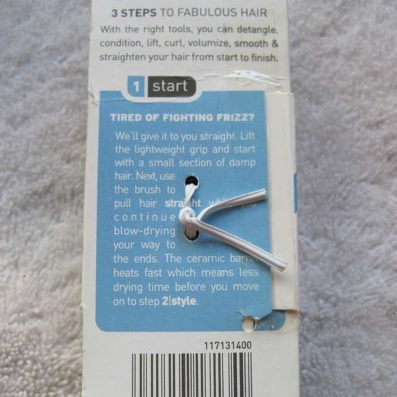 Goody Start Quick Blow Dry & Straighten Vented Ceramic Wet Hair Brush Foam Grip - Picture 7 of 11